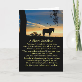Tarjeta Hermosa simpatía por el caballo con el poema espir