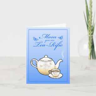 Tarjeta Hermosa tetera y taza de té