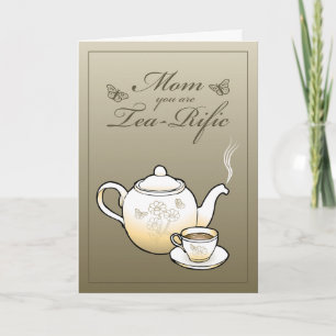 Tarjeta Hermosa tetera y taza de té