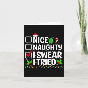 Tarjeta Hermosa traviesa que suero que probé la Navidad de