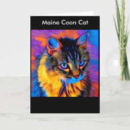 Tarjeta Hermosa y caprichosa taberna de Maine Coon Cat