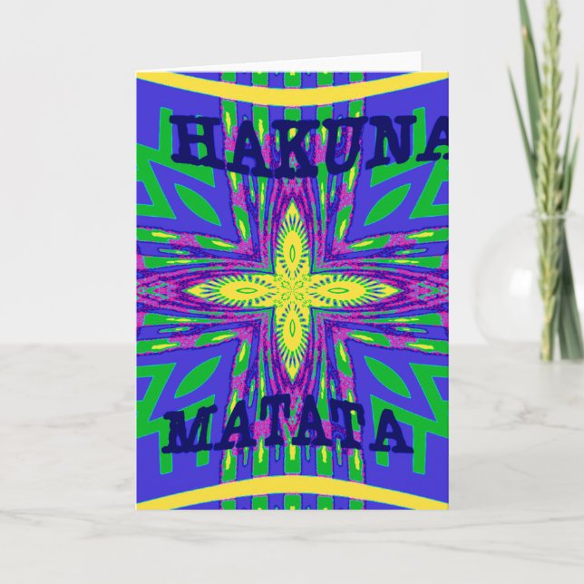 Tarjeta Hermosa y encantadora Mombasa Kanga Hakunamatata T (Anverso)