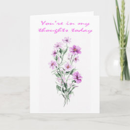 Tarjeta Hermosas Anémonas Rosadas Pensando en Ti