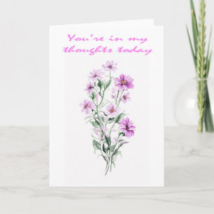 Tarjeta Hermosas Anémonas Rosadas Pensando en Ti