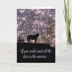 Tarjeta Hermosas estrellas y el pensamiento de los caballo