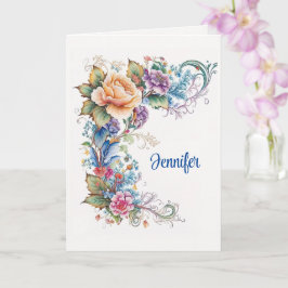 Tarjeta Hermosas Flores Añadir Firma del mensaje de cumple