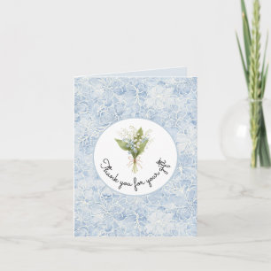 Tarjeta Hermosas Flores Blancas Azules Gracias
