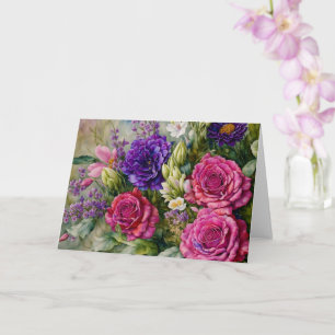 Tarjeta Hermosas flores Bouquet Floral Note Card