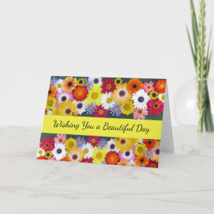 Tarjeta Hermosas flores de cumpleaños, frente Personalizad