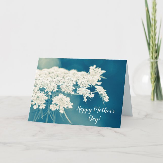 Tarjeta Hermosas flores de encaje de la Reina Ana (Anverso)