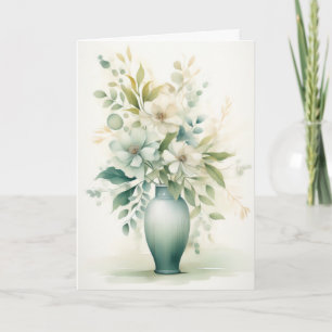 Tarjeta Hermosas flores en un saludo de bienvenida