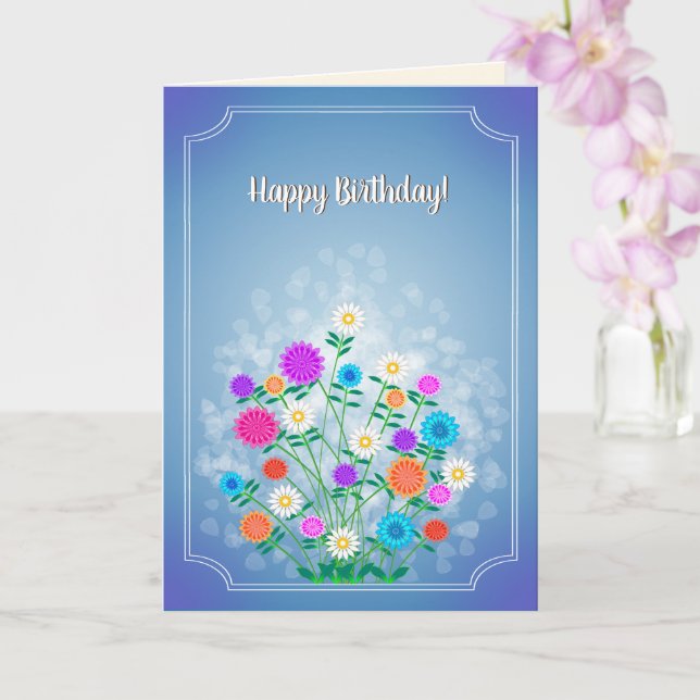 Tarjeta Hermosas flores Feliz cumpleaños (Orquídea)
