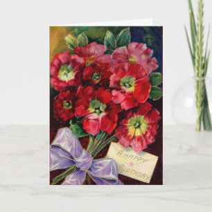 Tarjeta Hermosas flores rojas de cumpleaños