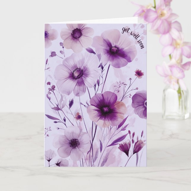 Tarjeta Hermosas flores silvestres se vuelven buenas pront (Orquídea)