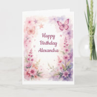 Hermosas flores y mariposas de acuarela