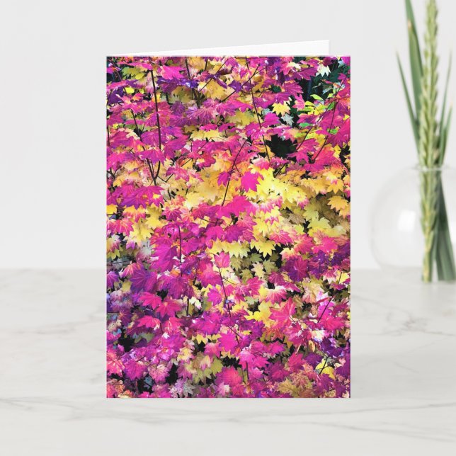 Tarjeta Hermosas hojas de otoño (Anverso)