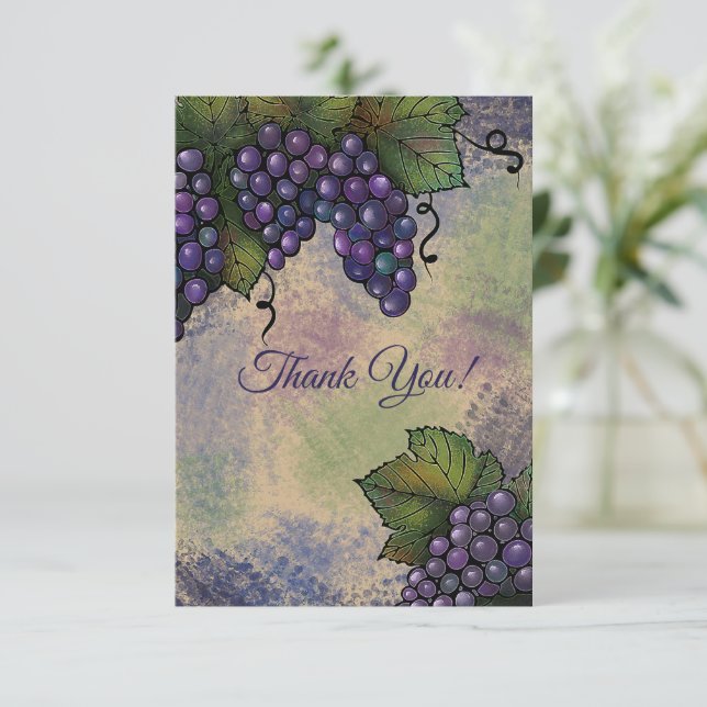 Tarjeta Hermosas uvas y hojas | Tu Personalizar (Anverso de pie)