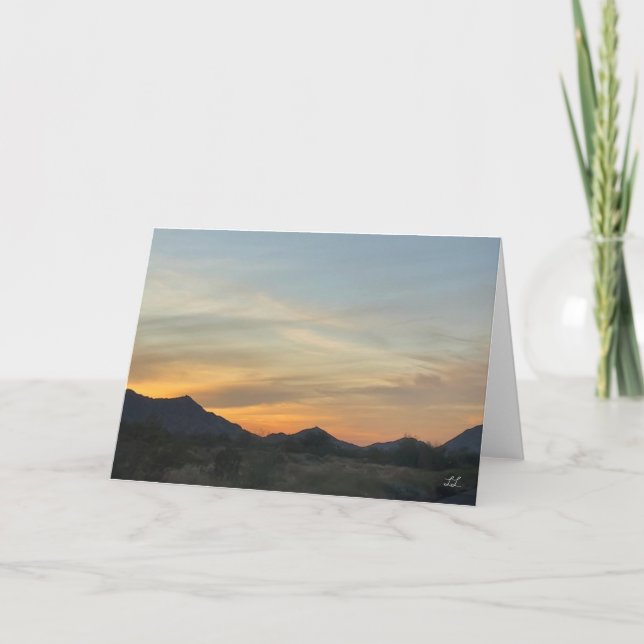 Tarjeta Hermoso amanecer del desierto (Anverso)