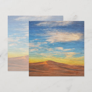 Tarjeta Hermoso amanecer sobre dunas de arena en veta de m