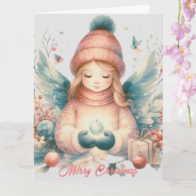 Tarjeta Hermoso ángel de invierno en medio de la naturalez (Orquídea)