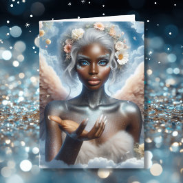Tarjeta Hermoso ángel norteamericano de origen africano