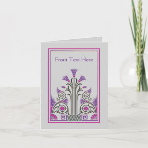 Tarjeta Hermoso arte deco borde lila gris púrpura