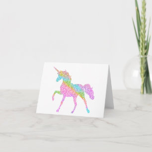 Tarjeta Hermoso BLANCO Mágico de Unicornio