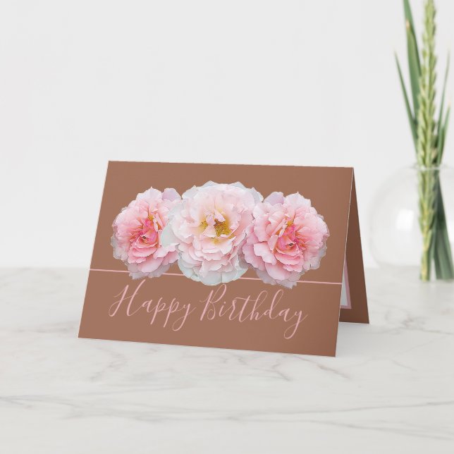 Tarjeta Hermoso Bouquet de Bonito Rosa Rosa Floral (Anverso)