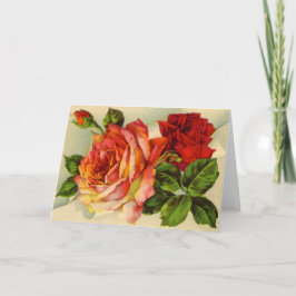 Tarjeta Hermoso Bouquet de Rosas Vintage