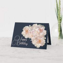 Tarjeta Hermoso Bouquet Floral Pink Peonies Cumpleaños