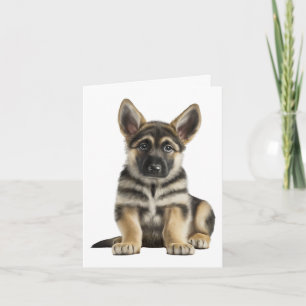 Tarjeta Hermoso cachorro de pastor alemán Hola Amor Blanco