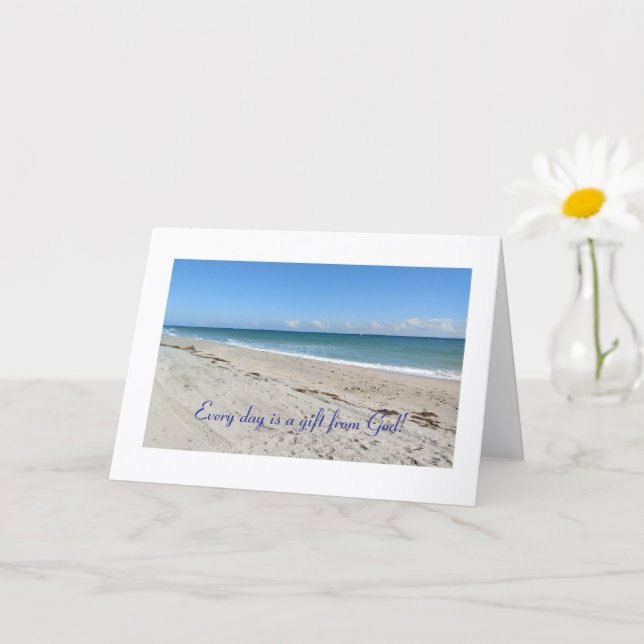 Tarjeta Hermoso, cada día es un regalo de Dios, (Planta pequeña)