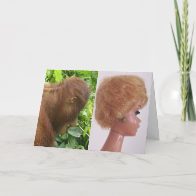 Tarjeta Hermoso Chica Orangutan Hairdo (Anverso)