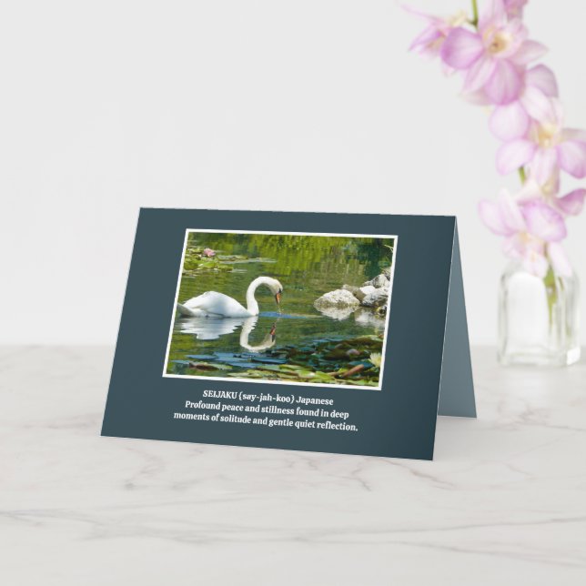 Tarjeta Hermoso Cisne/Reflexión silenciosa (Orquídea)