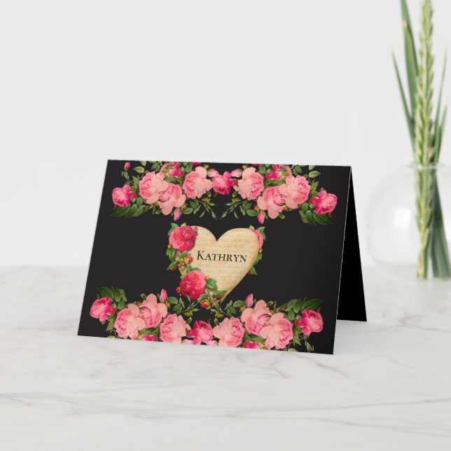 Tarjeta Hermoso corazón personalizado (Anverso)