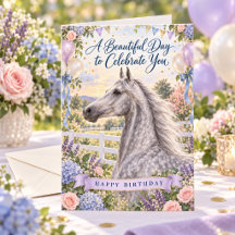 Hermoso cumpleaños caballo gris manchado American