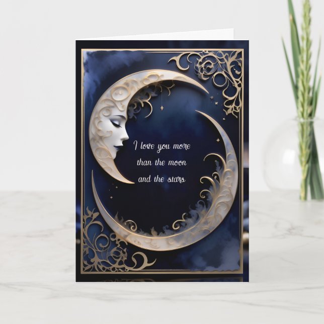 Tarjeta Hermoso cumpleaños de Crescent Moon (Anverso)
