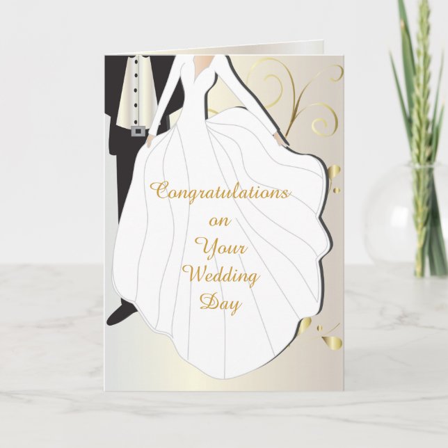 Tarjeta Hermoso Día de la Boda (Anverso)