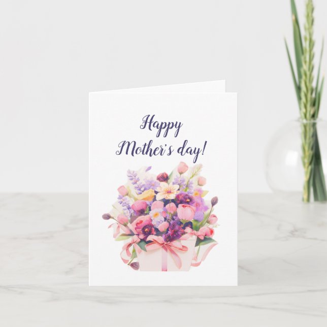 Tarjeta Hermoso día de las madres floral (Anverso)