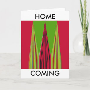 Tarjeta Hermoso diseño de arte fractal rojo amarillo verde