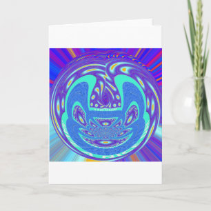 Tarjeta Hermoso diseño de arte vectorial kaleidoscopio azu
