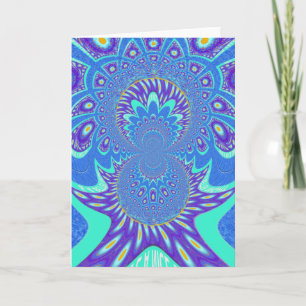 Tarjeta Hermoso diseño de arte vectorial kaleidoscopio azu