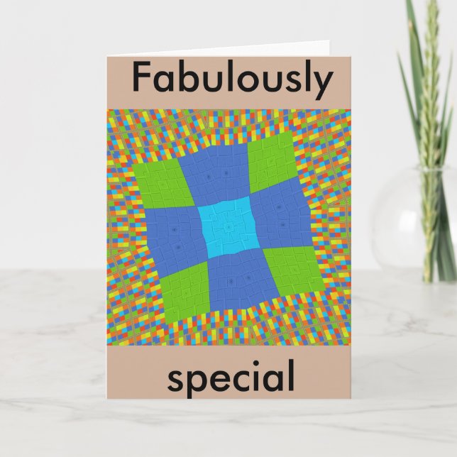 Tarjeta Hermoso diseño de impresión de arte azul verde azu (Anverso)