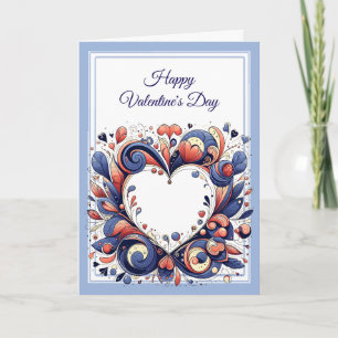 Tarjeta Hermoso El día de San Valentín azul elegante