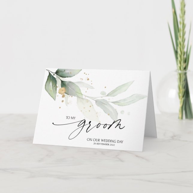 Tarjeta Hermoso Eucalyptus Para Mi Día De Matrimonio De Ma (Anverso)