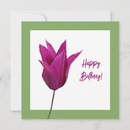 Tarjeta Hermoso Feliz cumpleaños cálido tulipán rosa flora