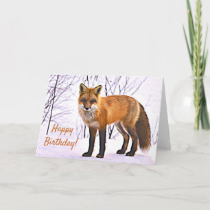 Tarjeta Hermoso Fox en invierno