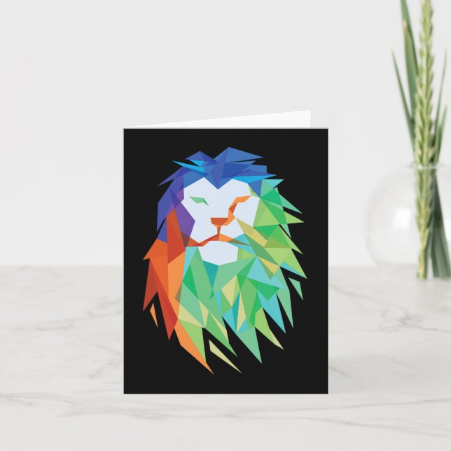 Tarjeta Hermoso gato de león de África gráfico (Anverso)