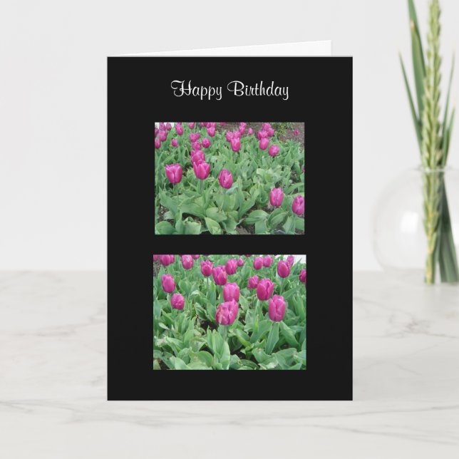 Tarjeta Hermoso Jardín de Tulipanes (Anverso)