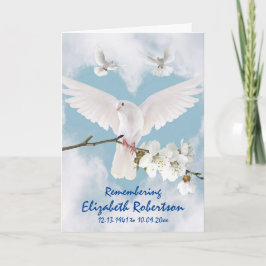 Tarjeta Hermoso monumento a las palomas blancas "No llores